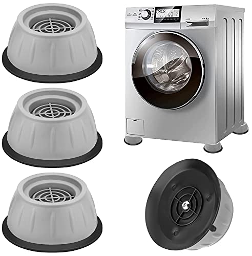 CXtech 4pcs Patins anti-vibrations Caoutchouc Antidérapant, Pieds de Machine à Laver Universel pour lave-linge et sèche-linge, Tampons à Pied Machine à Laver Anti Vibration Tampon Cover