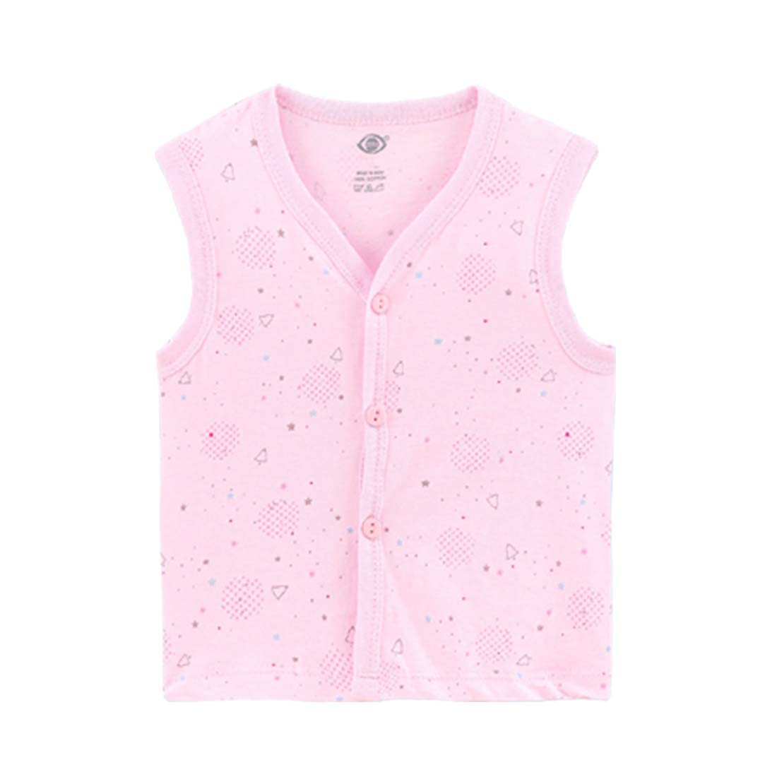 KIKE Baby Boys & Girls Printed 100% Pure Cotton Front Open Sleeveless Jhabla Vest T-Shirt Multicolour (Pack of 3) (6-12 Months, Multicolor 1)