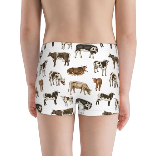 Boys' Cotton Boxer Brief Soft Underwear-Cow3