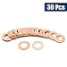 X AUTOHAUX M13 x 23mm x 1mm Copper Crush Washers Flat Car Sealing Gaskets Plate Rings 30pcs