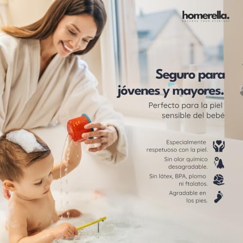 Miniatura 5 de Homerella Alfombra Bañera Antideslizante Ducha 88x39cm, Incl. Ganchos Alfombra Ducha Antideslizante Bañera Sin Bpa Alfombrilla Baño Resistente Al Moho Y Lavable A Máquina Delicada Con La Piel