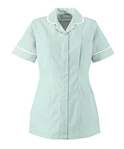 Alexandra al-st298aq-140 Damen Streifen Tunika, weiß Paspelierung/Trim, 140 cm Brust (Größe 32), aqua/weiß