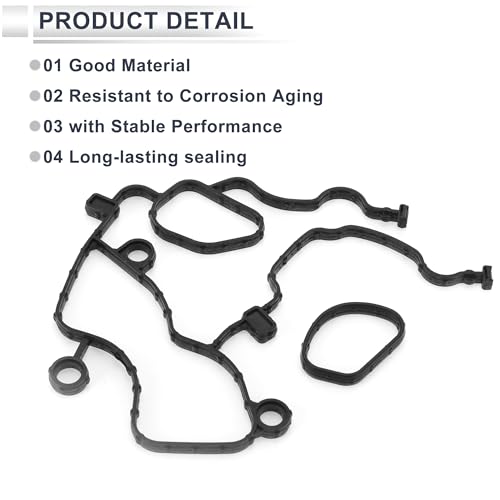 Image of Timing Cover Gasket for Chrysler for Dodge 3.6L V6 Long-lasting Sealing Chain Case Cover Gasket Kit No.68228480AA /68078604AA Rubber 1 Set