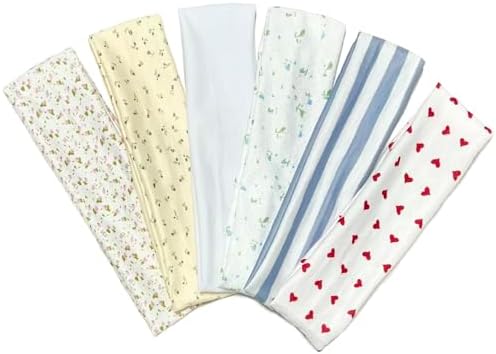 TERSE Fashion Women's Headbands for Short Hair Non Slip Elastic Floral Hairbands, Soft Fabric 2 Inches Thick Stripe Head Bands for Girls, Valentine's Day Heart Headbands