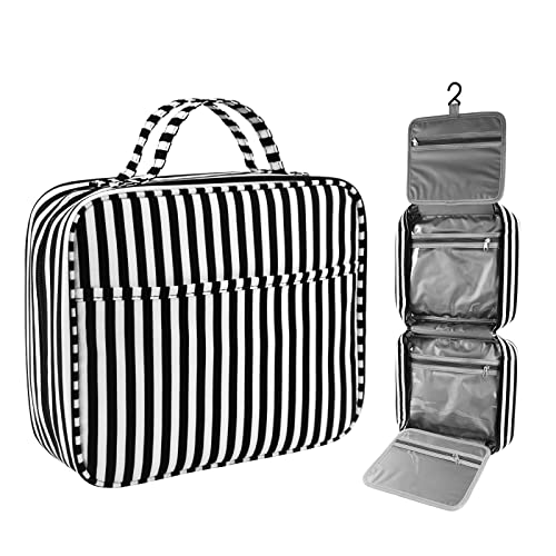 Cocopa Travel Toiletry Bag for Women, Hanging Toiletry Bag Waterproof Toiletry Travel Bag Large Capacity Design for Accessories, Shampoo, Brushes Set, Toiletries(Black)