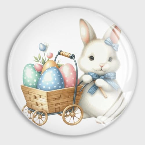 Imanes redondos para nevera, conejito de Pascua con huevos, imanes de cristal para nevera, taquilla, pizarra, pizarra, gabinetes, aula, oficina, cubículo, escuela