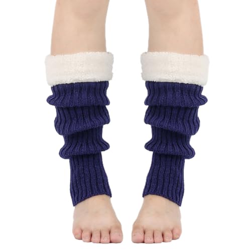 Image of Winter Leg Warmers for Women and Girls Warm Knitted Socks Knitted Wool Crochet Long Boot Socks New Year's Day Socks Christmas Socks