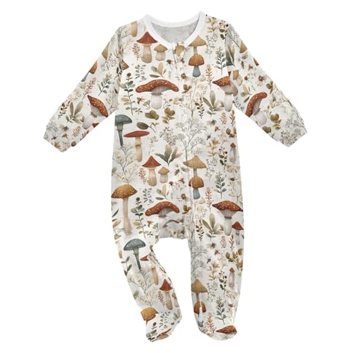 Image of SHJI Baby One-Piece Footies Long Sleeve Rompers Pajamas Zip Front Pjs for Boys Girls kids