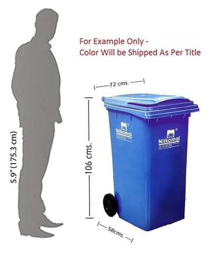 Image of Nilkamal Manual-Lift Garbage Waste Dustbin with Wheels (240 LTR, Green)