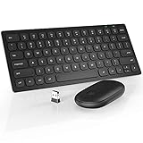 Mini Wireless Keyboard and Mouse, TedGem Slim Compact Portable Keyboard and Mouse Combo, Silent...