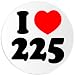 I Love 225 - Circle Sticker Decal 3 Inch - Area Code Baton Rouge LA