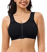 CYDREAM Zip Front Closure Wireless Bras for Women Full Coverage Post Surgery Compression Back Smo...