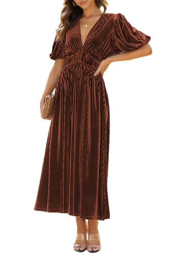 Image of Maxigerui Women's Velvet Maxi Dress Formal Dresses for Wedding Guest Dress