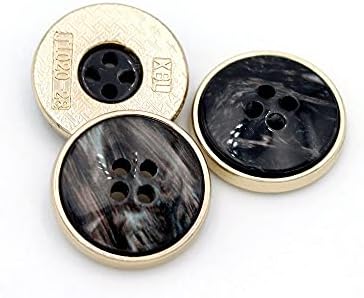 5pcs Flower Pattern Buttons Metal Clothing Buttons Pearl Rhinestone Decoration Replacement for Sewing Craft (Golden, 21mm) image 4