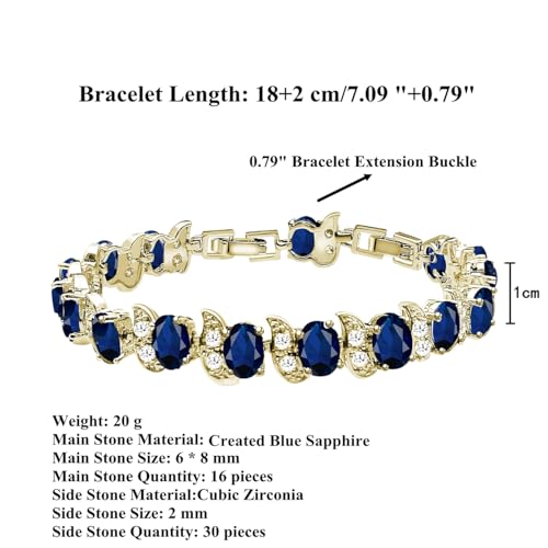 Image of LMXXVJ Fashion Tennis Bracelet Created Emerald White Gold Plated Charm Bracelet Gifts Jewelry for Women