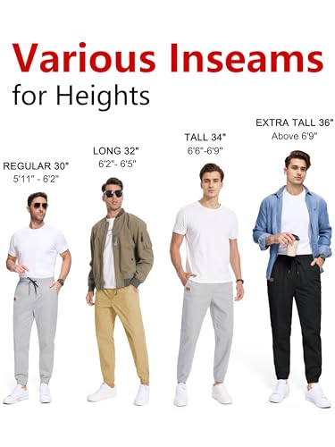 SEVEGO Tall Men's Casual Joggers 30"/32"/34"/36" Inseam Cotton Chino Cargo Pants Hiking Outdoor Sweatpants3