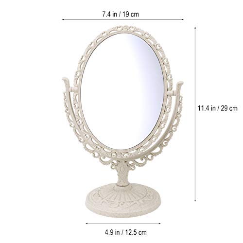 Espejo Vintage Minkissy de Mesa con Soporte, 2 Caras miniatura 3