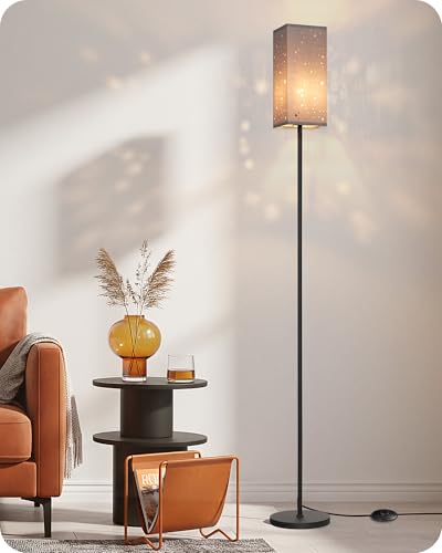 Image of 64.6 inch Floor Lamp, with Foot Switch, Standing Lamp with Sky Stars Design, Modern Freestanding Lamp (Bulb Not Included), for Living Room, Bedroom, Office, ETL Listed,Gray Starry Sky AH07LD05