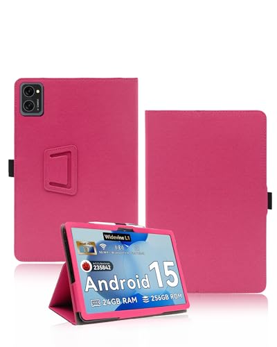 Étui VekfulPC T20 10 pouces en cuir rose avec dragonne
