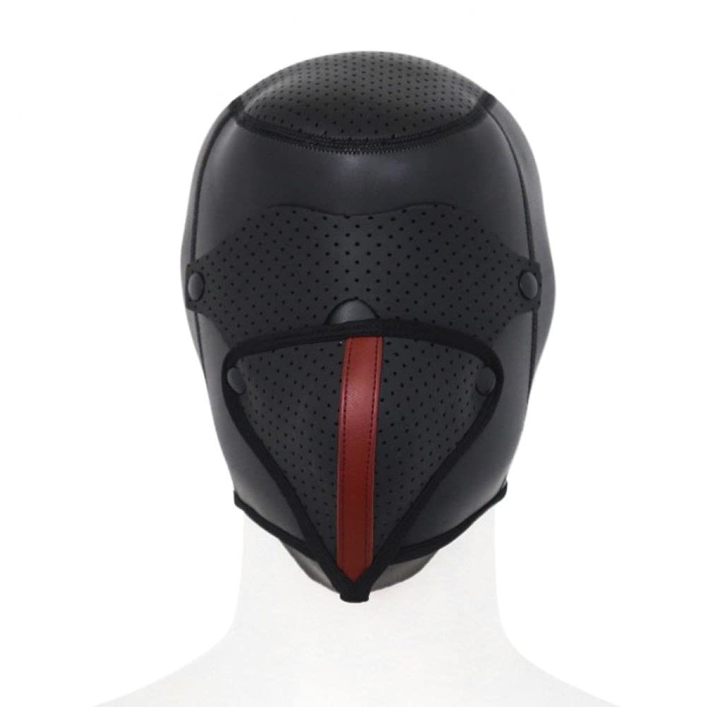 Bondage Masters Bondage Hood Neoprene, Ventilated, Removable Muzzle and Blindfold, Black