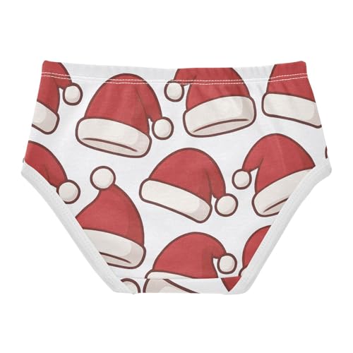 Santa Hats Pattern Soft and Breathable Girls' Panties Organic Underpants for Kids in Sizes 2T,3T, 4T, 5T, 6Y and 8Y2