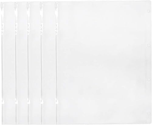 Miniatura 2 de AMPOSSTO 5 bolsillos grandes A4 con 4 agujeros, PVC transparente, impermeable, hojas sueltas, con cremallera, bolsas para archivar documentos