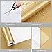 WESTICK Stainless Steel Gold Contact Paper Removable Metallic Gold Wallpaper Peel and Stick Brushed Golden Contact Paper Stainless Steel Vinyl Fridge Wrap for Appliances Cabinets Countertops 15.8