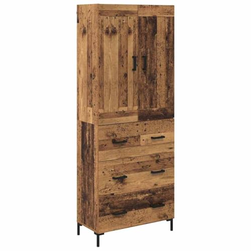 vidaXL Alacena Madera Vieja 69,5 x 34 x 180 cm Madera contrachapada, Elegante Alto Mueble, Armario Rectangular de Madera, tocador Moderno para el Comedor, Funcional y Chic