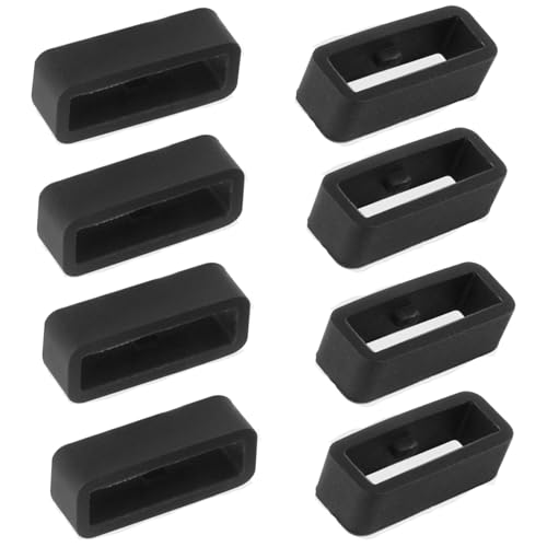 Aidqxbaoer 8 pcs 22mm Retenedor Correa Reloj Inteligente,reloj silicona Anillos de sujeción de para correas,Retenedor repuesto sujetador,Soporte de silicona（Negro）