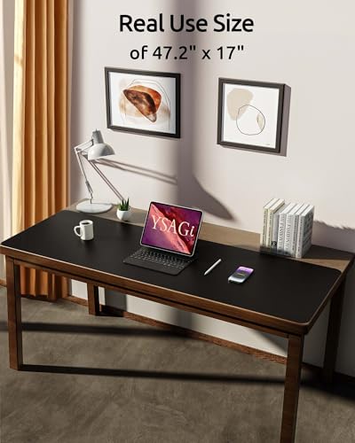 undefined YSAGi Leather Desk Protector, Office Mat, Large Mouse Mat, Non-Slip PU Leather Blotter, Laptop Pad, Waterproof Writing Pad for Office and Home (Black, 47" x 17") の商品画像 1