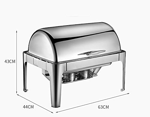 Aprilhp Buffetwärmer Warmhaltebehälter Speisenwärmer Chafing Dish Edelstahl, Wärmebehälter, Chafer Set Buffet-Server für… – Bild 3