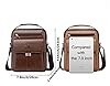 Hjkiopc Sacoche Bandoulière Cuir Sacoche Homme Sacs à Bandoulière Vintage Shoulder Bag Business Cartable Besace pour Portable pour Voyage,Randonnée et Travailler(Cuir-Brun Foncé) #1