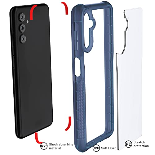 Image of Ghostek COVERT Clear Blue Samsung Galaxy A13 5G Phone Case Shockproof Protective Cover Heavy Duty Protection Shock Absorbent Grip Bumper Designed for 2022 Samsung A13 5G (6.5in) (Blue-Limited Edition)