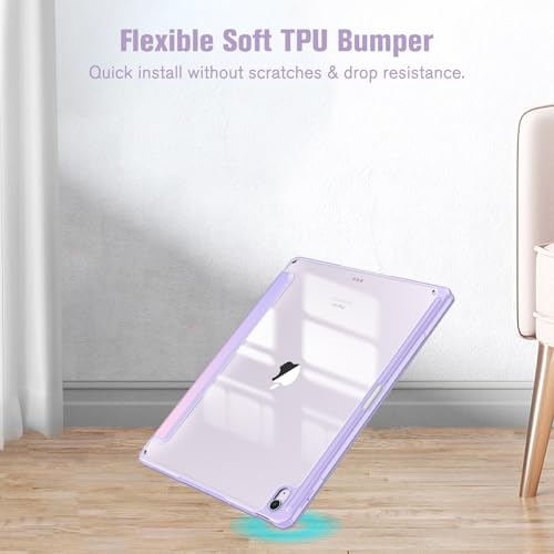 Image of Fintie Hybrid Slim Case for iPad Air 13-inch M4 /M3 /M2 (2026 /2025 /2024) - [Built-in Pencil Holder] Shockproof Cover with Clear Transparent Back Shell, Fantasy Ombre