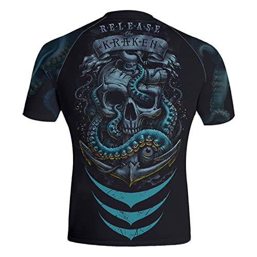 Octopus Compression Short Sleeves Baselayer Skins Performance Fit Rash Guard MMA BJJ Soft Rash Guard Workout3