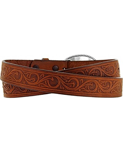 Justin 18-36" Brown Leather Girls Trophy Western Belt with Oval Buckle2