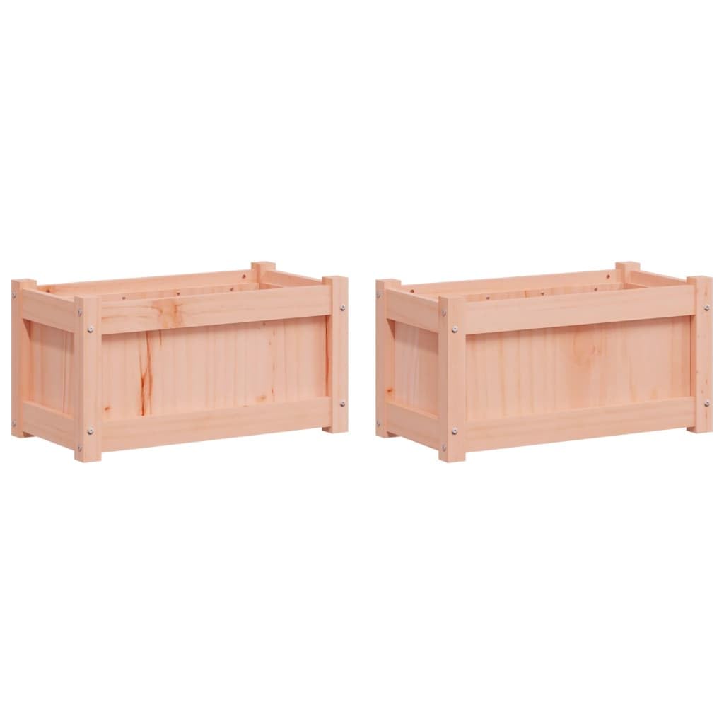 vidaXL Garden Planters 2 pcs, Plant Pot for Patio Balcony Terrace Yard, Flower Pot for Flower Herb Plant, Outdoor Planter Box, Solid Wood Douglas