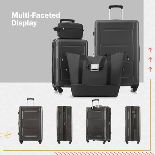 2 Piece Luggage Set with Bags Expanable Spinner Wheels ABS Lightweight Suitcase with TSA Lock 20inch+28inch(Dark Gray)3