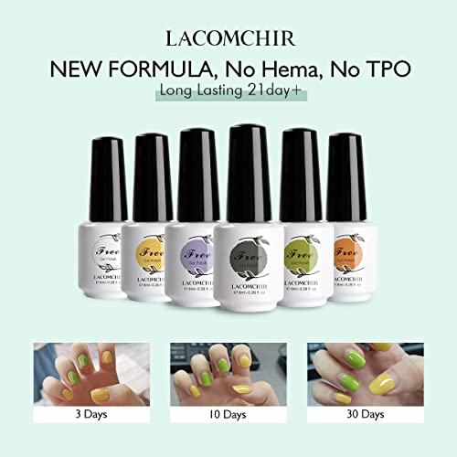LACOMCHIR UV Schellack Nagellack Set 6PCS 8ml UV Gel Set unter UV / LED Licht Nagellack Langanhaltend Gelnägel Set DIY… – Bild 3
