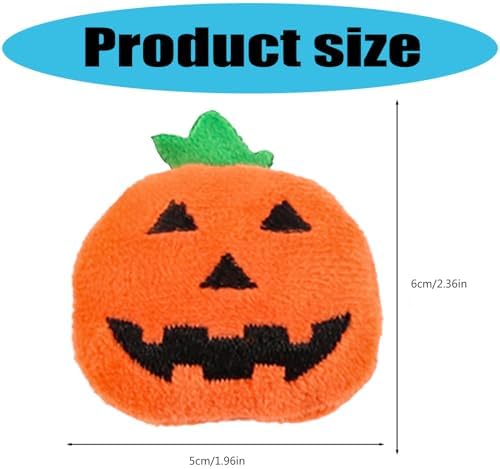 DalVick 5Pcs Halloween Stuffed Pumpkin Plush Toy Soft Pumpkin Plush Doll Pumpkins Ornament for Diys Brooch Bag Decors Making Soft Brooch Decorations - 2