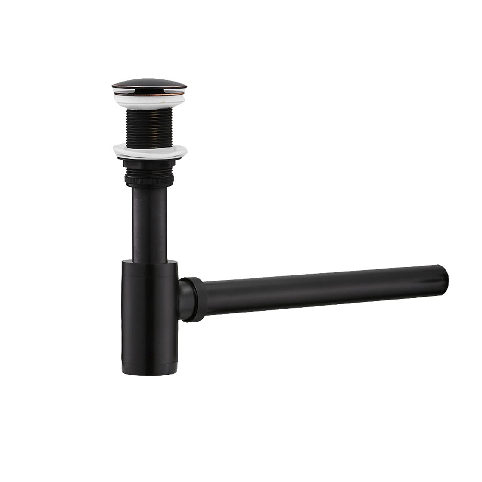 AnSafe Trampa de Botella, Durable Sifón Sellado Antiolor Antibloqueo Accesorios para fregaderos Lavabo Tubería de Drenaje de Pared (Color : Negro, tamaño : #1)