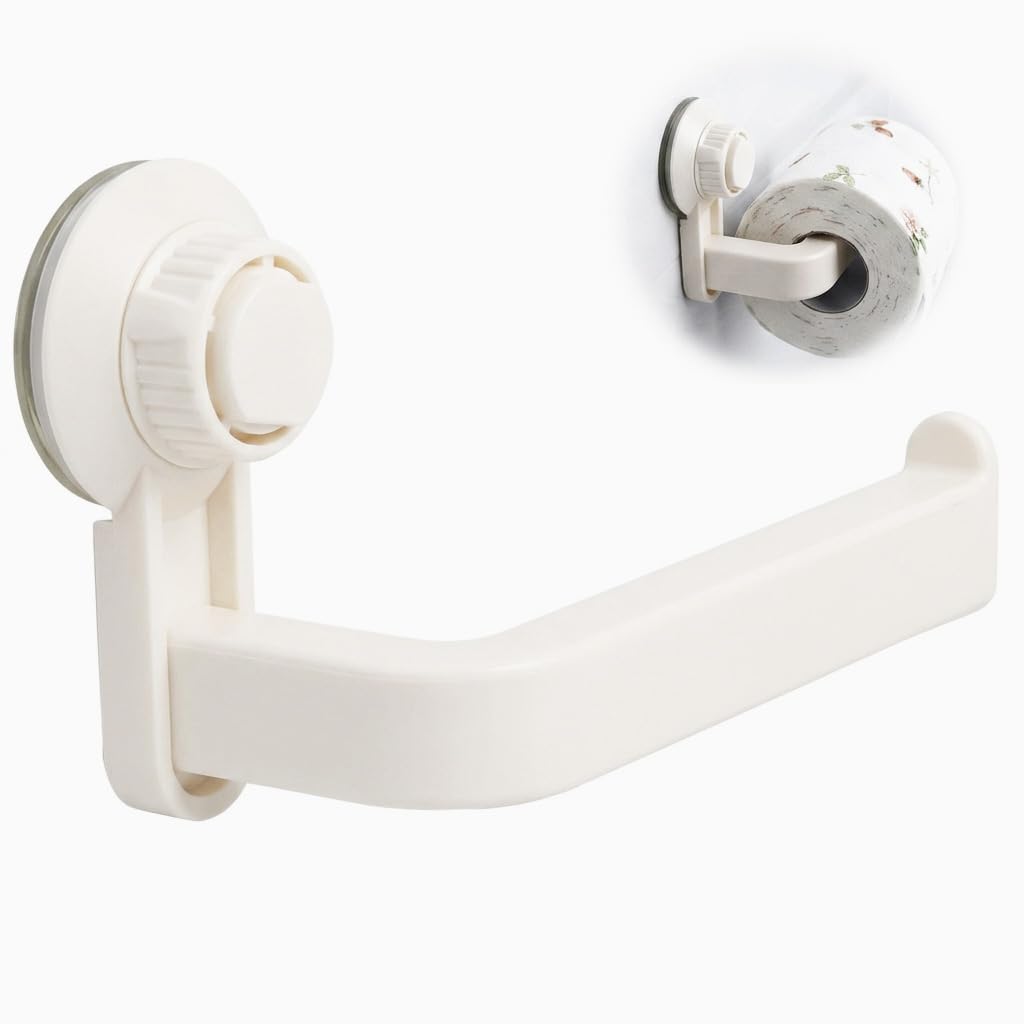 1PC White Self Adhesive Suction Toilet Roll Holder with Strong Adhesiveness