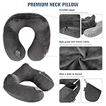 Rewondah Inflatable Travel Pillow for Sleeping Airplane - Inflatable Neck Pillow for Traveling on Plane with Washable Cover, Blow up Neck Travel Pillow for Airplanes, Cars - Portable and Comfortable - Image 4