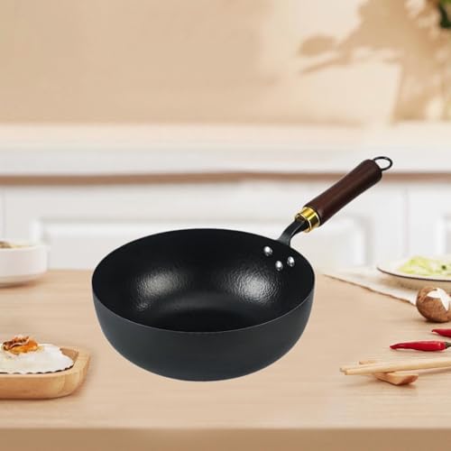 Wok de hierro con mango de madera diámetro 24 cm miniatura 7