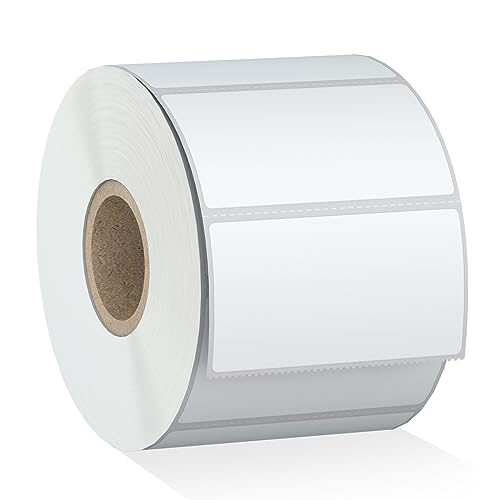 Misofuki 2.25x1.25 1000 Labels Rectangular White Direct Thermal Stickers Labels Roll Compatible with Zebra, Rollo, MUNBYN, Self-Adhesive Direct Thermal Labels