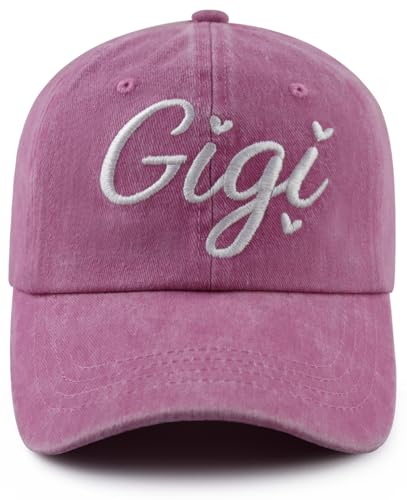Gigi Gifts for Grandma Women, Funny Embroidered Gigi Hat, Best Grandma Baseball Cap, Mothers Day Thanksgiving Birthday Gifts for Mom Wife Grandmother Pink