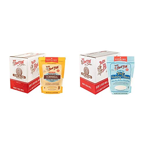 Bob's Red Mill Gluten Free Cornmeal, 24 Oz (Pack Of 4) & Bob's Red Mill Gluten Free 1-To-1 Baking Flour, 22 Ounce, Pack Of 4 #TOP14