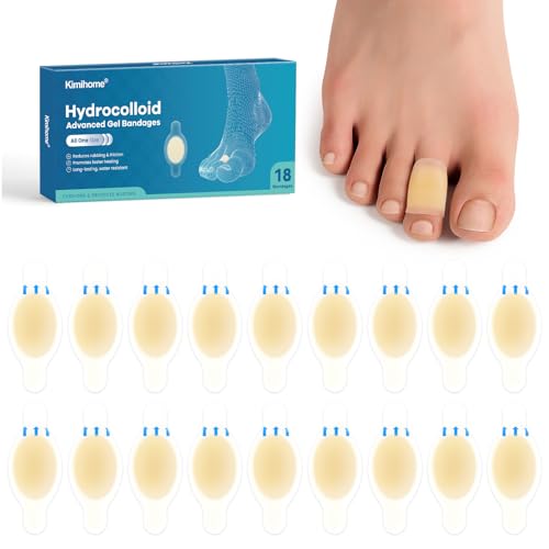 Blíster hidrocoloidal para pies – 18 vendas de gel blíster – Blister Cushions for Heel,Toe,Blister Prevention for Travel,Water Resistant Vendages(Toe Pack)