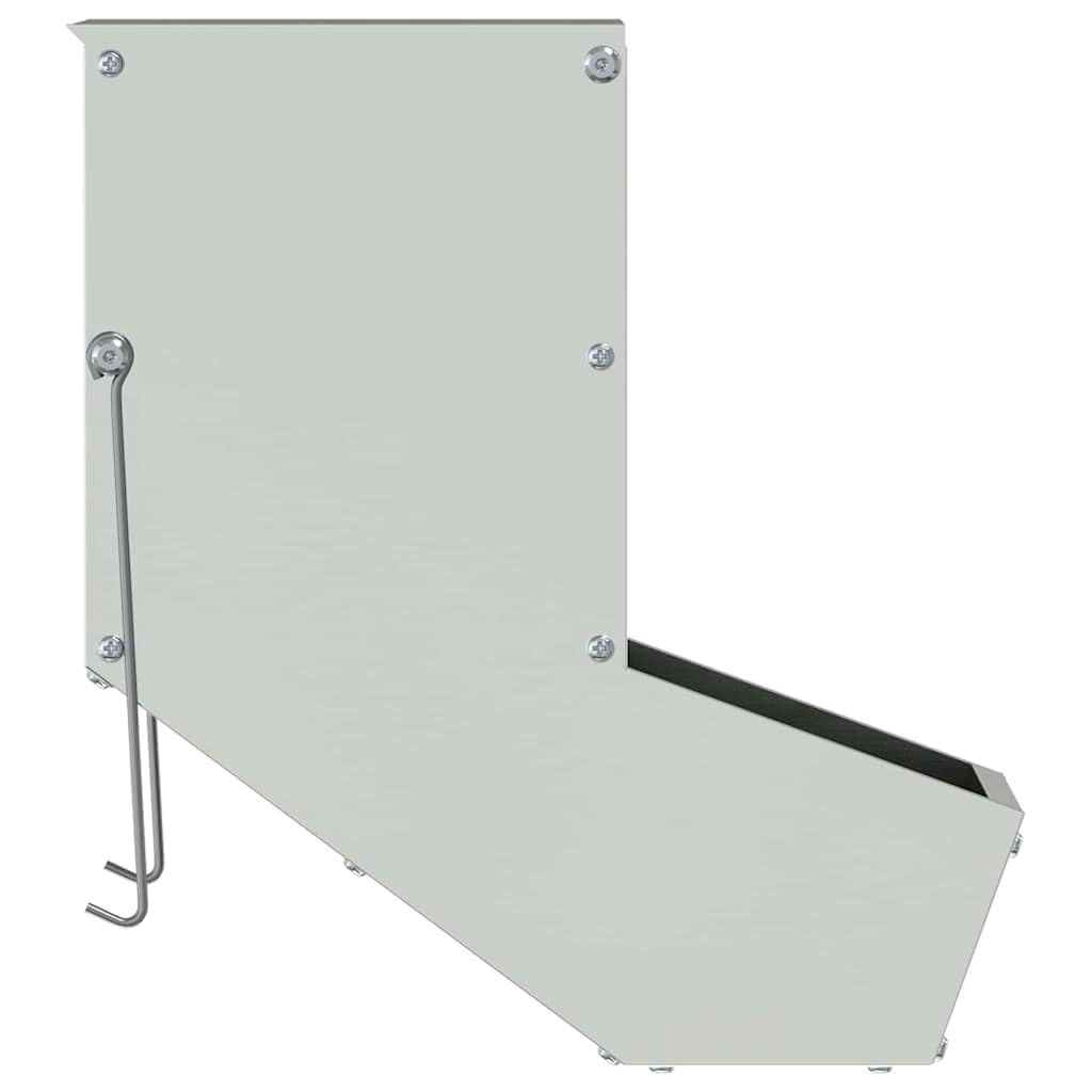 Kaninchenfütterer Silber verzinkter Stahl 17,5 x 26 x 28,5 cm Futterautomat mit Haken wetterfest für Innen Außen Futterstation Futterspender und Trinkbrunnen für frische Fütterung