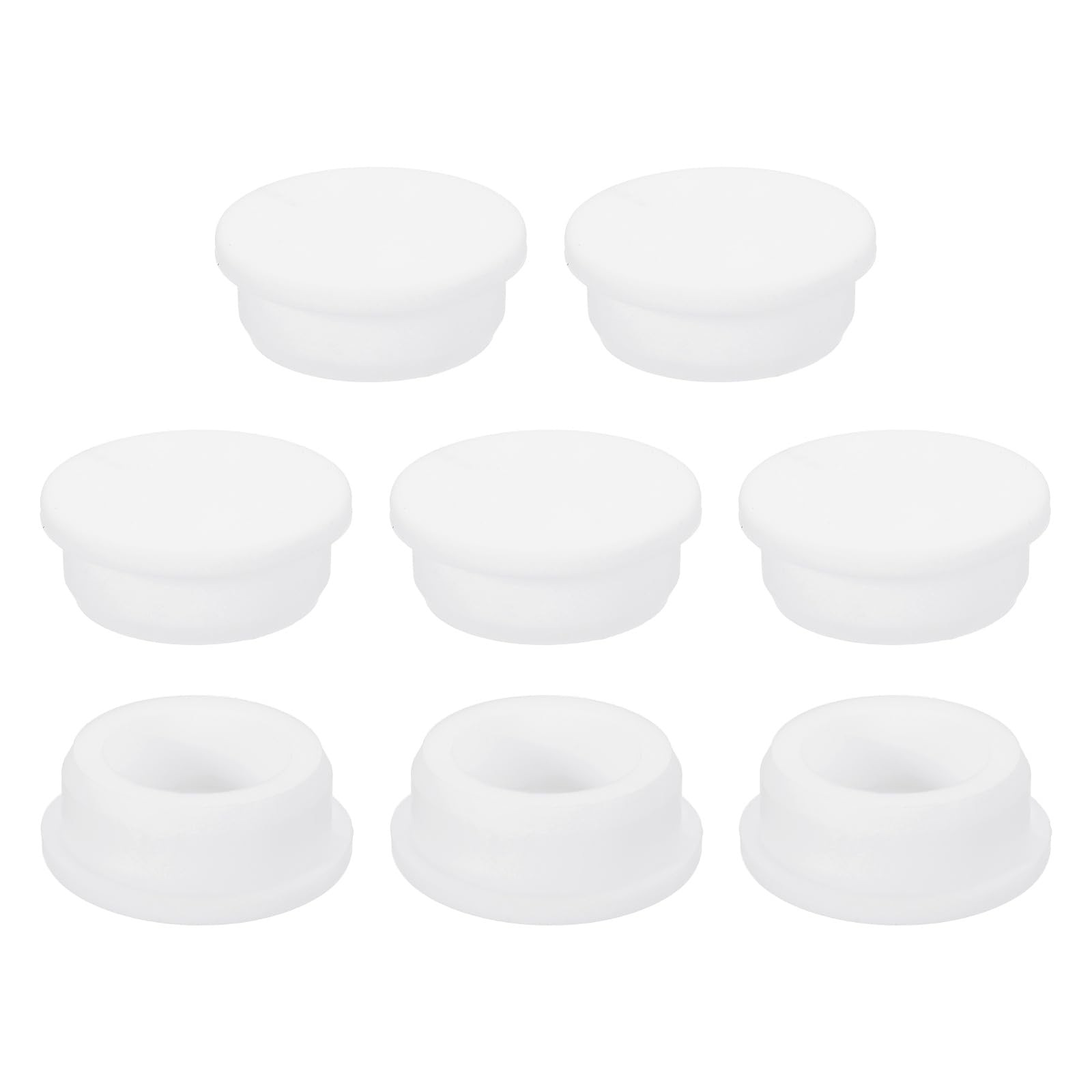 sourcing map 8Pcs Silicone Hole Plug 36.3mm, White High Temp T Type Rubber Stoppers for 35-36mm Hole, Waterproof Button Hole End Covers for Powder Coating, Sealing Plugs, Pipe Holes